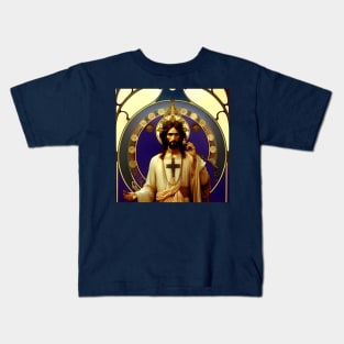 Jesus Christ - AI - Art Nouveau Kids T-Shirt